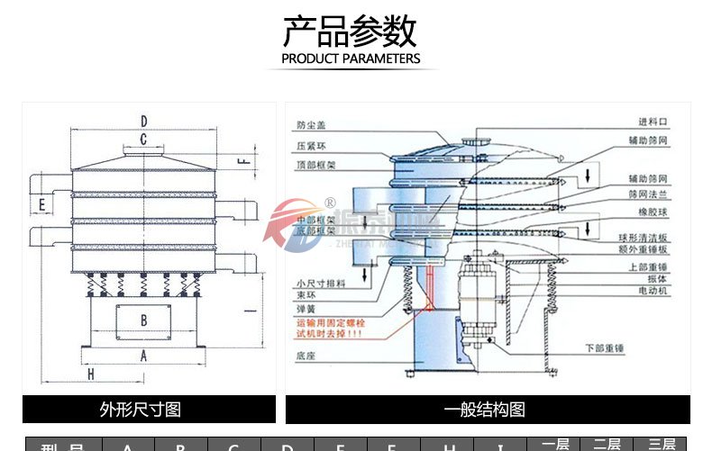 一層標準不銹鋼旋振篩